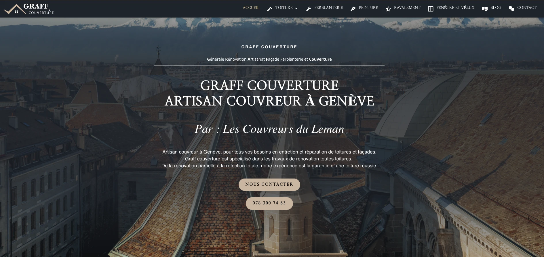 Site Graff Couverture à Genève réalisé par Occi-Web