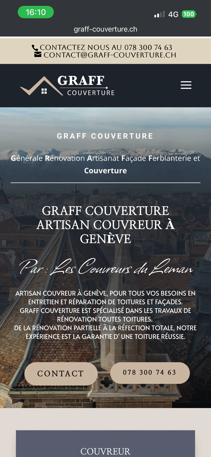 Version mobile du site Graff Couverture à Genève